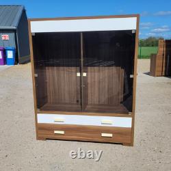 Large Glass door modern display unit storage cupboard over drawers by Dogtas