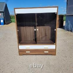 Large Glass door modern display unit storage cupboard over drawers by Dogtas