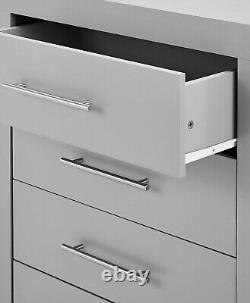 Large Grey 2 Door 3 Drawer Sideboard Cupboard Cabinet Display Unit