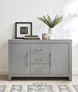 Large Grey 2 Door 3 Drawer Sideboard Cupboard Cabinet Display Unit