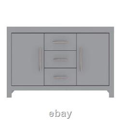 Large Grey 2 Door 3 Drawer Sideboard Cupboard Cabinet Display Unit