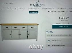 Large Hampshire painted oak sideboard four door three drawer RRP £529 Delivery