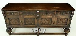 Large Heavily Carved Sideboard 4 Drawers 4 Cupboard Doors FREE UK Delivery
