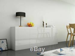 Large High Gloss Sideboard Cabinet with 2 Doors 2 Drawers & 2 Flaps Cupboard UK