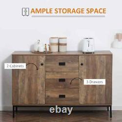 Large Industrial Sideboard Storage Cabinet Vintage Cupboard Drawers Metal Legs