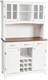 Large Kitchen Storage Cabinet Sideboard with Glass Doors & Wine Rack