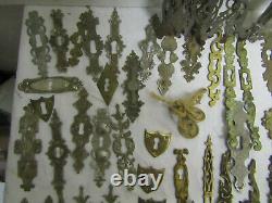 Large Lot of Lock Entries for Antique Furniture Drawer