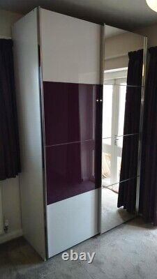 Large Luxury Quadra Wardrobe with Sliding Glass Panel Doors As-New Condition (2)