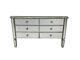 Large Mirrored Sideboard Long Chest 6 Drawers Storage Diamante Crystal Glass