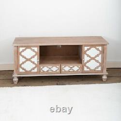 Large Mirrored Wood TV Media Unit Cabinet Entertainment Center with Doors Drawers