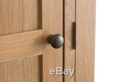 Large Oak 3 Door 2 Drawer Triple Wardrobe / Oak Large Wardrobe With Mirror