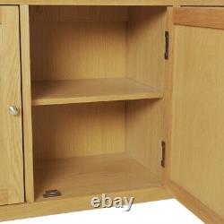 Large Oak Sideboard Solid Wood 3 Door 3 Drawer Cabinet Wooden Storage Cupboards