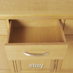 Large Oak Sideboard Solid Wood 3 Door 3 Drawer Cabinet Wooden Storage Cupboards