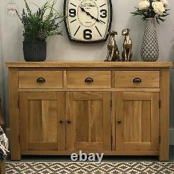 Large Oak Sideboard Storage Solid Wood Cupboard / Sawn / Cabinet Brighton