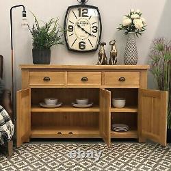 Large Oak Sideboard Storage Solid Wood Cupboard / Sawn / Cabinet Brighton