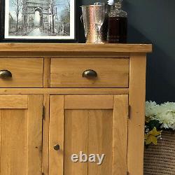 Large Oak Sideboard Storage Solid Wood Cupboard / Sawn / Cabinet Brighton