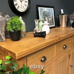 Large Oak Sideboard Storage Solid Wood Cupboard / Sawn / Cabinet Brighton