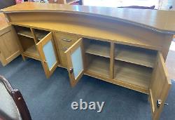 Large Oak Wood Sideboard with Frosted Glass doors and Working locks CS G19