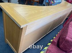 Large Oak Wood Sideboard with Frosted Glass doors and Working locks CS G19