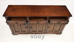 Large Old Charm Oak Sideboard Tudor Brown 3 Door 3 Drawer FREE UK Delivery