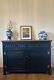 Large Old Charm Sideboard Buffet Cupboard Painted Little Greene Basalt Gold