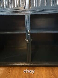 Large Old Charm Sideboard Buffet Cupboard Painted Little Greene Basalt Gold