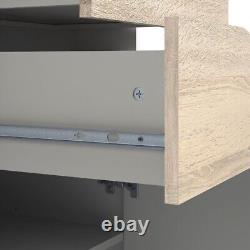 Large Oslo Wide Sideboard Storage Unit 3 Drawers 2 Doors White Oak Cabinet Wood