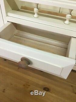 Large Painted Pale Yellow Pine Kitchen Dresser 5 drawers / 5 Cupboard doors