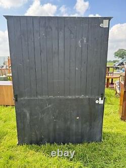 Large Painted Pine Welsh Dresser with Glass Doors 12 Drawers