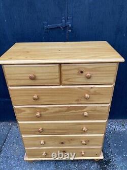 Large Pine Chest Of Drawers Seven Drawer