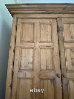 Large Pine Larder Pantry Cupboard Farmhouse 3 Drawers 4 Deep Shelves 220 X 140