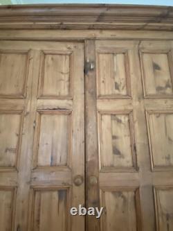 Large Pine Larder Pantry Cupboard Farmhouse 3 Drawers 4 Deep Shelves 220 X 140