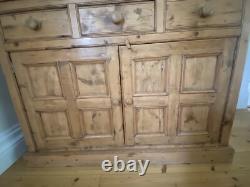 Large Pine Larder Pantry Cupboard Farmhouse 3 Drawers 4 Deep Shelves 220 X 140