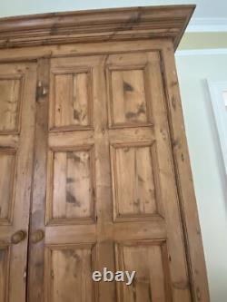 Large Pine Larder Pantry Cupboard Farmhouse 3 Drawers 4 Deep Shelves 220 X 140