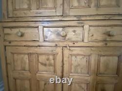 Large Pine Larder Pantry Cupboard Farmhouse 3 Drawers 4 Deep Shelves 220 X 140