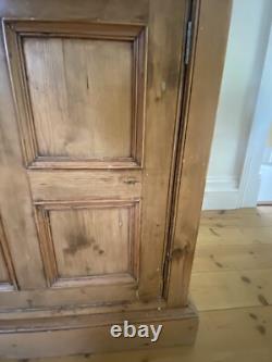 Large Pine Larder Pantry Cupboard Farmhouse 3 Drawers 4 Deep Shelves 220 X 140