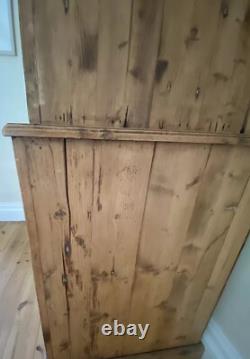 Large Pine Larder Pantry Cupboard Farmhouse 3 Drawers 4 Deep Shelves 220 X 140
