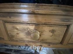 Large Pine Larder Pantry Cupboard Farmhouse 3 Drawers 4 Deep Shelves 220 X 140