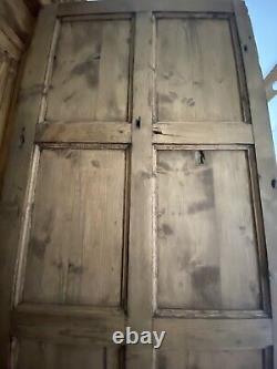 Large Pine Larder Pantry Cupboard Farmhouse 3 Drawers 4 Deep Shelves 220 X 140
