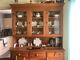 Large Pine Welsh dresser good condition three drawers glass doors for display