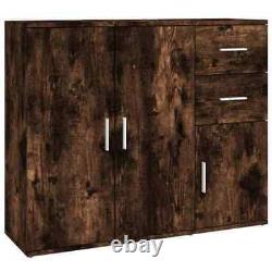 Large Rectangular Wooden Home Sideboard Storage Cabinet Unit 3 Doors 2 Drawers