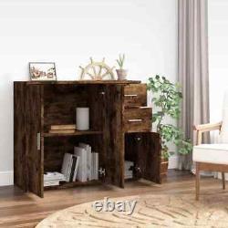 Large Rectangular Wooden Home Sideboard Storage Cabinet Unit 3 Doors 2 Drawers