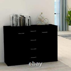 Large Rectangular Wooden Sideboard Storage Unit Cabinet With 4 Drawers 2 Doors