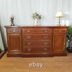 Large Reproduction Georgian Style Breakfront Crossbanded Sideboard