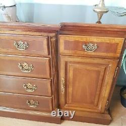 Large Reproduction Georgian Style Breakfront Crossbanded Sideboard