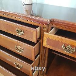 Large Reproduction Georgian Style Breakfront Crossbanded Sideboard