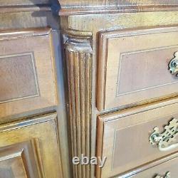 Large Reproduction Georgian Style Breakfront Crossbanded Sideboard