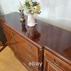Large Reproduction Georgian Style Breakfront Crossbanded Sideboard