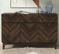 Large Royal Walnut 3 Door 3 Drawers Sideboard Storage Unit Living Room Furniture