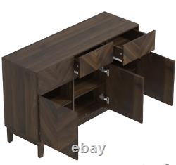 Large Royal Walnut 3 Door 3 Drawers Sideboard Storage Unit Living Room Furniture